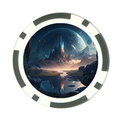 Space Planet Universe Galaxy Moon Poker Chip Card Guard by Ravend