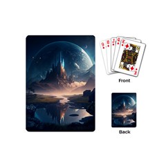 Space Planet Universe Galaxy Moon Playing Cards Single Design (mini) by Ravend