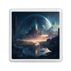 Space Planet Universe Galaxy Moon Memory Card Reader (square) by Ravend