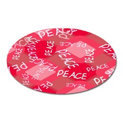 Background Peace Doodles Graphic Oval Magnet by Ravend