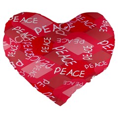 Background Peace Doodles Graphic Large 19  Premium Heart Shape Cushions by Ravend