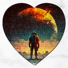 Leadership Alien Soldier Warrior Fantasy Jigsaw Puzzle (heart) by Ravend