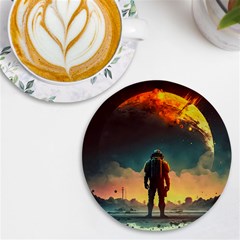 Leadership Alien Soldier Warrior Fantasy UV Print Round Tile Coaster