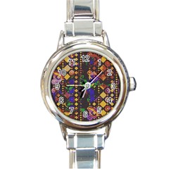 Background Graphic Round Italian Charm Watch by Ravend