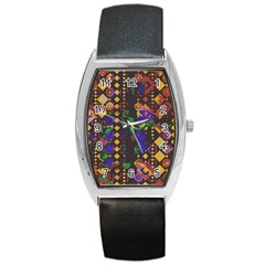 Background Graphic Barrel Style Metal Watch by Ravend