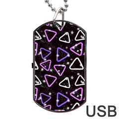 Abstract Background Graphic Pattern Dog Tag Usb Flash (two Sides) by Ravend