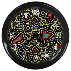 Background Graphic Art Wall Clock (black) by Ravend