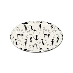 Pattern Cats Black Feline Kitten Sticker (oval) by Ravend