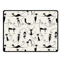 Pattern Cats Black Feline Kitten One Side Fleece Blanket (small) by Ravend