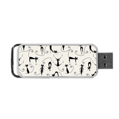 Pattern Cats Black Feline Kitten Portable Usb Flash (two Sides) by Ravend