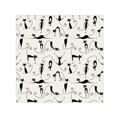 Pattern Cats Black Feline Kitten Square Satin Scarf (30  X 30 ) by Ravend