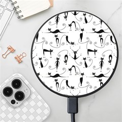 Pattern Cats Black Feline Kitten Wireless Fast Charger(black) by Ravend