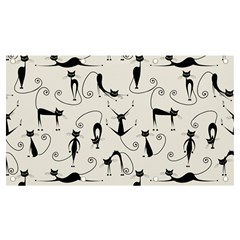 Pattern Cats Black Feline Kitten Banner And Sign 7  X 4  by Ravend