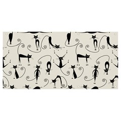 Pattern Cats Black Feline Kitten Banner And Sign 8  X 4  by Ravend