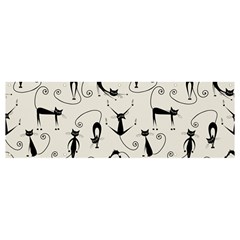 Pattern Cats Black Feline Kitten Banner And Sign 12  X 4  by Ravend