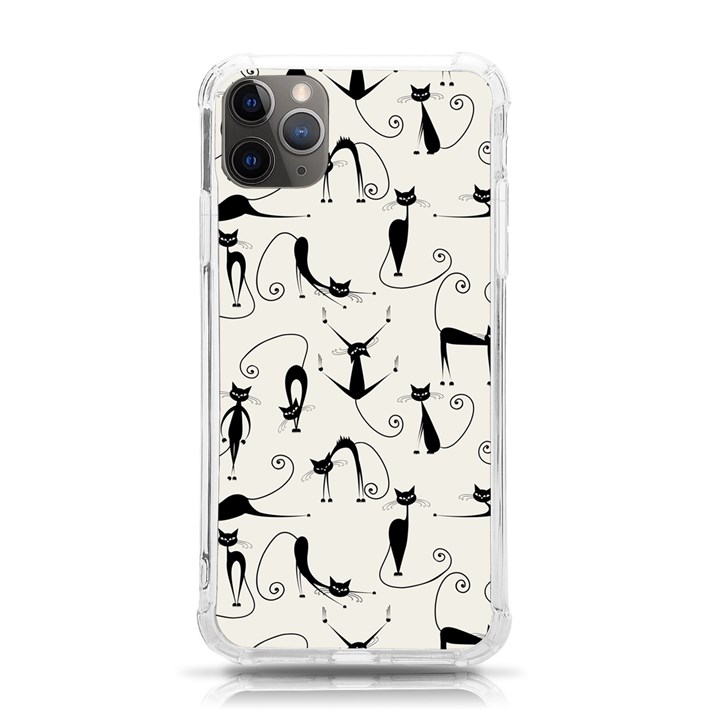 Pattern Cats Black Feline Kitten iPhone 11 Pro Max 6.5 Inch TPU UV Print Case