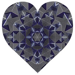 Kaleidoscope Geometric Pattern Wooden Puzzle Heart by Ravend