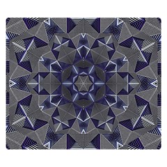 Kaleidoscope Geometric Pattern One Side Premium Plush Fleece Blanket (small) by Ravend