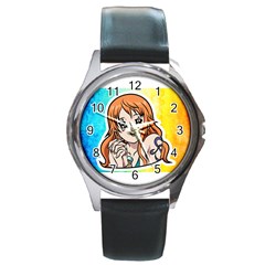 Nami Lovers Money Round Metal Watch by designmarketalsprey31