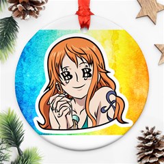 Nami Lovers Money Round Ornament (two Sides)