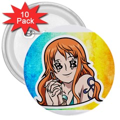 Nami Lovers Money 3  Buttons (10 Pack) 