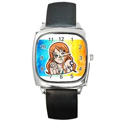 Nami Lovers Money Square Metal Watch by designmarketalsprey31