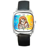 Nami Lovers Money Square Metal Watch Front