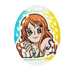 Nami Lovers Money Oval Filigree Ornament (Two Sides) Back