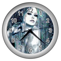 Sapphire Slime Wall Clock (silver) by MRNStudios