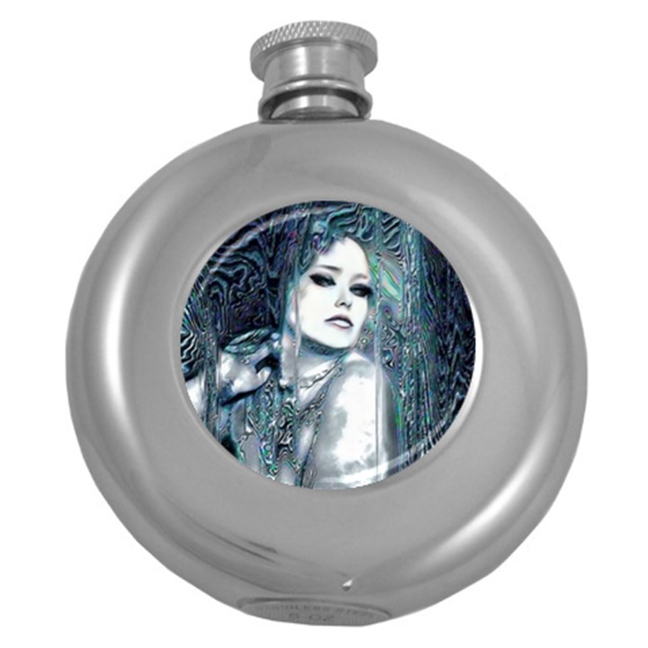 Sapphire Slime Round Hip Flask (5 oz)