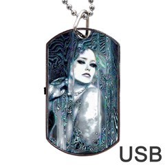 Sapphire Slime Dog Tag Usb Flash (two Sides) by MRNStudios