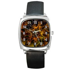 Digitalartflower Square Metal Watch by Sparkle