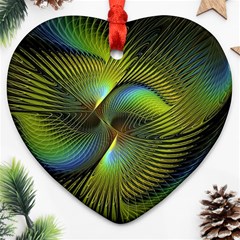 Digitalart  Waves Heart Ornament (two Sides)