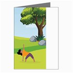 Mother And Daughter Yoga Art Celebrating Motherhood And Bond Between Mom And Daughter. Greeting Cards (Pkg of 8) Left