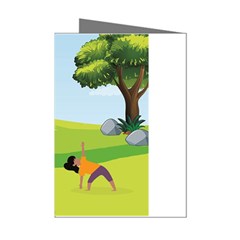 Mother And Daughter Yoga Art Celebrating Motherhood And Bond Between Mom And Daughter  Mini Greeting Cards (pkg Of 8)