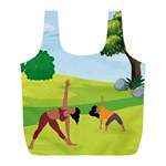 Mother And Daughter Yoga Art Celebrating Motherhood And Bond Between Mom And Daughter. Full Print Recycle Bag (L) Front