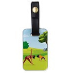 Mother And Daughter Yoga Art Celebrating Motherhood And Bond Between Mom And Daughter. Luggage Tag (one side) Front