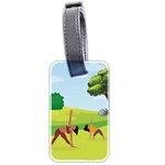 Mother And Daughter Yoga Art Celebrating Motherhood And Bond Between Mom And Daughter. Luggage Tag (two sides) Front