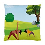 Mother And Daughter Yoga Art Celebrating Motherhood And Bond Between Mom And Daughter. Standard Cushion Case (One Side) Front