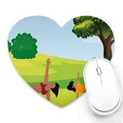 Mother And Daughter Y Heart Mousepad by SymmekaDesign