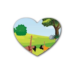 Mother And Daughter Y Rubber Heart Coaster (4 Pack)