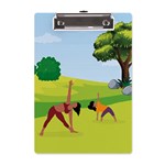 Mother And Daughter Yoga Art Celebrating Motherhood And Bond Between Mom And Daughter. A5 Acrylic Clipboard Front