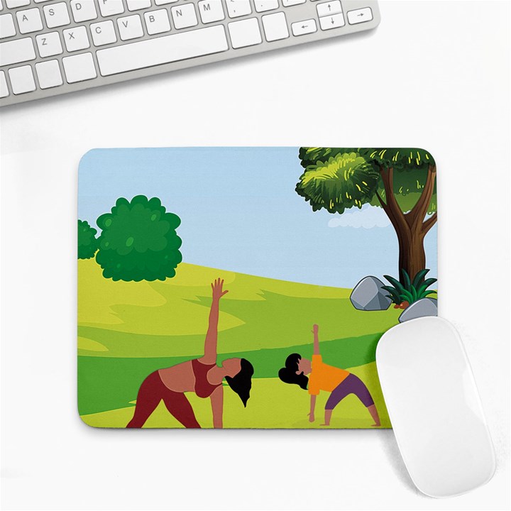 Mother And Daughter Yoga Art Celebrating Motherhood And Bond Between Mom And Daughter. Small Mousepad