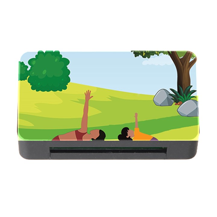 Mother And Daughter Yoga Art Celebrating Motherhood And Bond Between Mom And Daughter. Memory Card Reader with CF