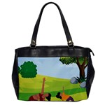 Mother And Daughter Yoga Art Celebrating Motherhood And Bond Between Mom And Daughter. Oversize Office Handbag Front