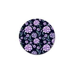 Elegant Purple Pink Peonies In Dark Blue Background Golf Ball Marker (4 Pack)