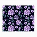 Elegant purple pink peonies in dark blue background Small Glasses Cloth Front