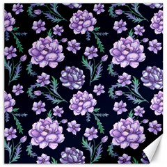 Elegant Purple Pink Peonies In Dark Blue Background Canvas 16  X 16  by augustinet