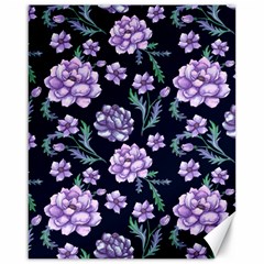 Elegant Purple Pink Peonies In Dark Blue Background Canvas 16  X 20 