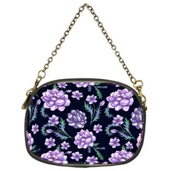 Elegant Purple Pink Peonies In Dark Blue Background Chain Purse (one Side) by augustinet